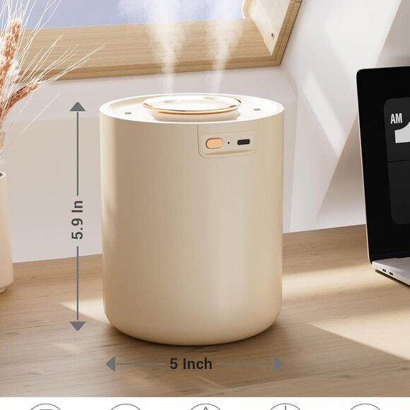 Portable Small Humidifier, 1500ml Small Humidifiers for Bedroom Baby, 1800mAh US - Picture 2 of 7